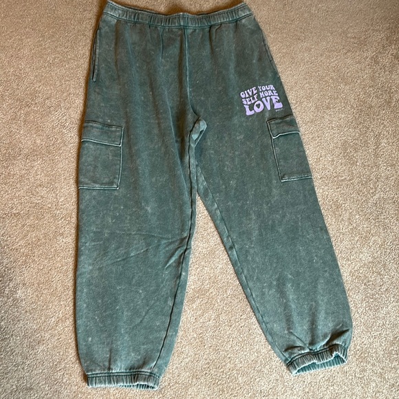 NWT Victoria’s Secret pink green campus sweatpants - Picture 2 of 5